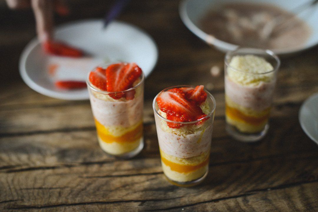 brioche à la confiture en verrine